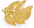 Gold Napkin Rings Set of 8, Antique Gold Alloy Fall Leaf Metal Napkin Ring for Thanksgiving, Christmas