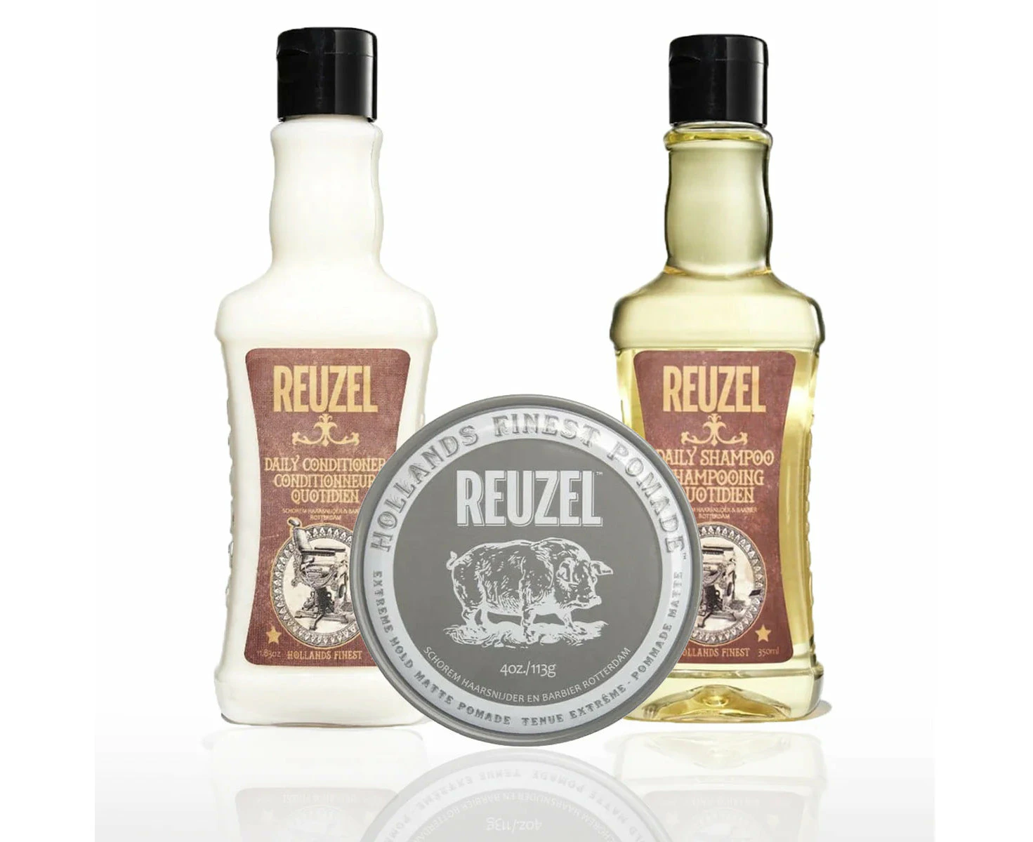 Reuzel Extreme Hold Matte Pomade Hair Bundle