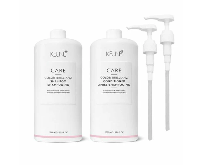 Keune Care Color Brillianz Litre Duo Pack + Free Pumps