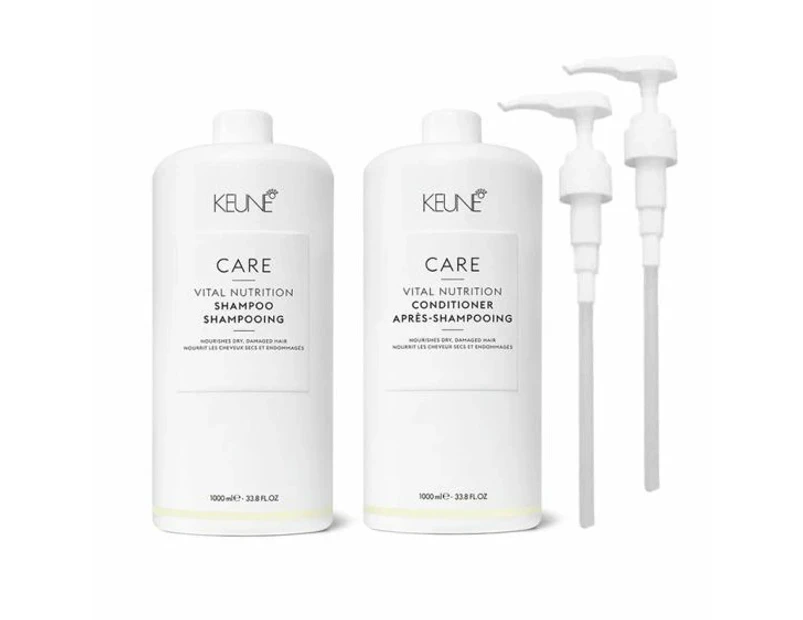 Keune Care Vital Nutrition Litre Duo Pack + Free Pumps