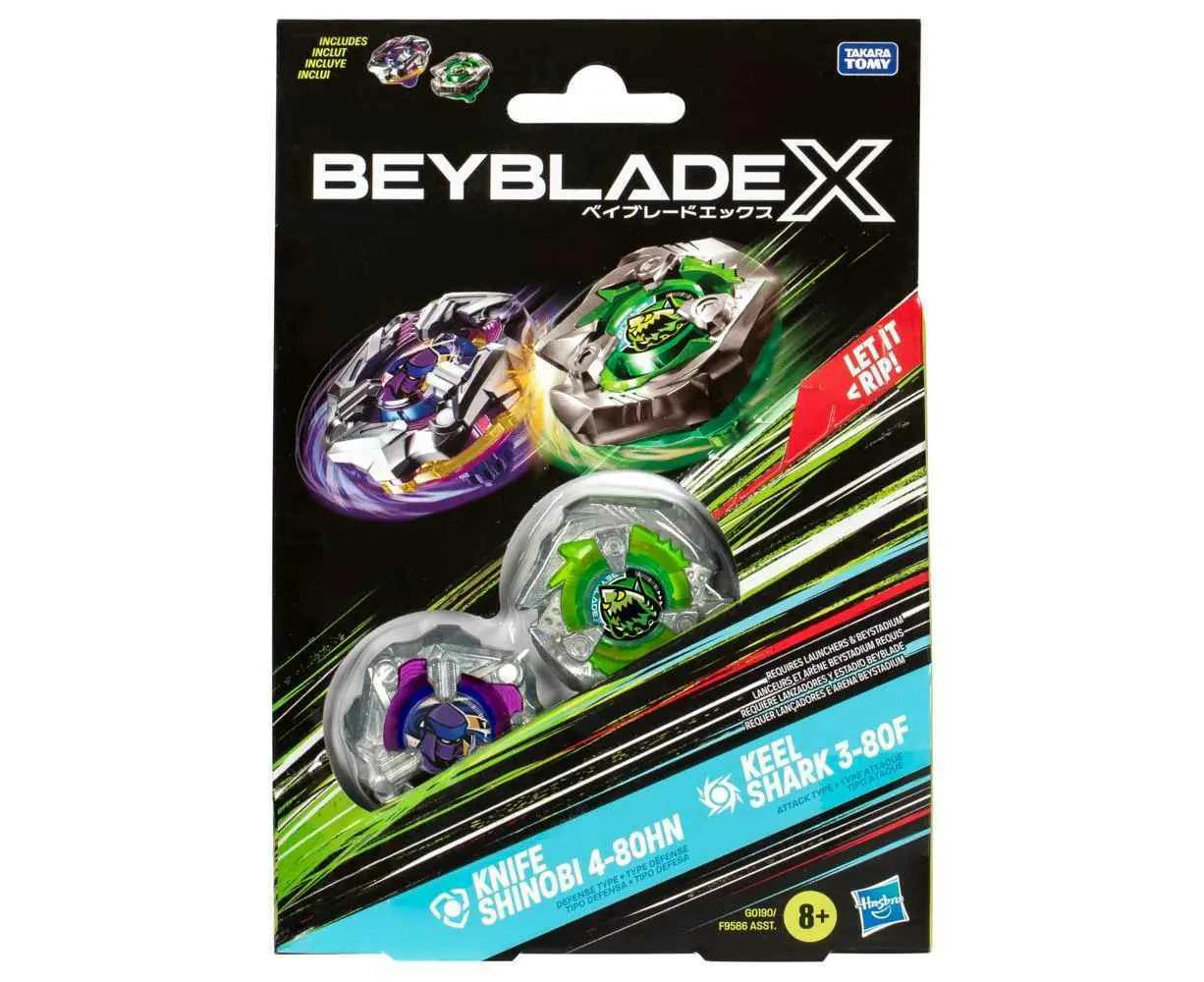 Beyblade X Knife Shinobi 4-80HN & Keel Shark 3-80F Dual Pack Set