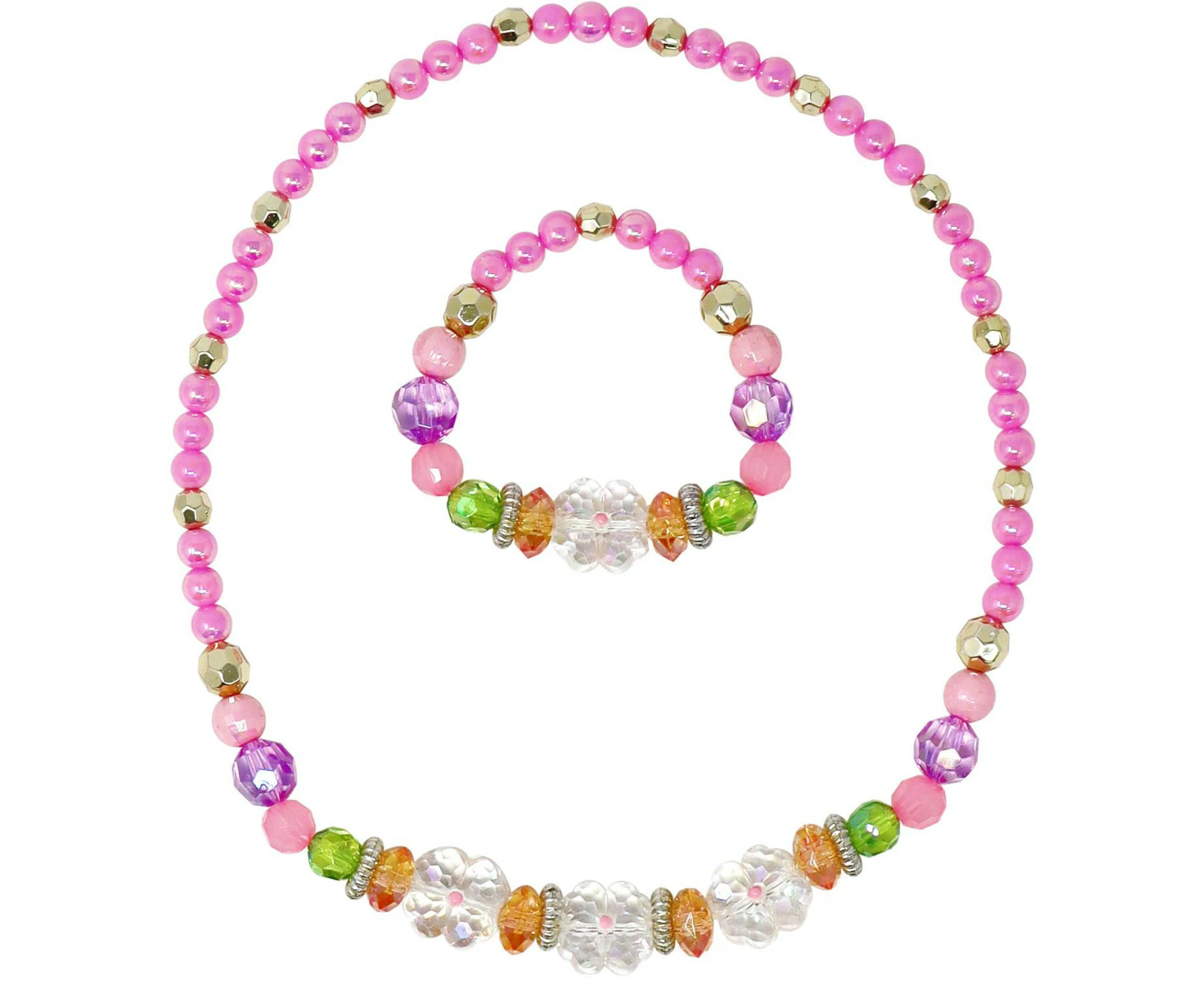 Pink Poppy Pixie Fantasy Flower Stretch Necklace & Bracelet