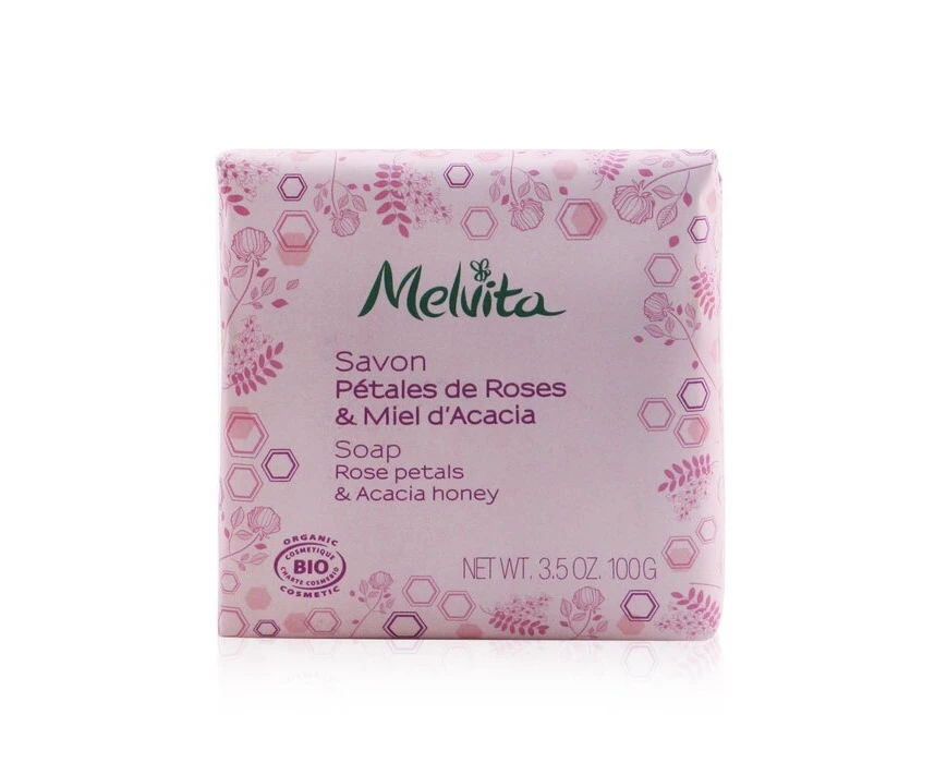 Melvita Rose Petals & Acacia Honey Soap 100g/3.5oz