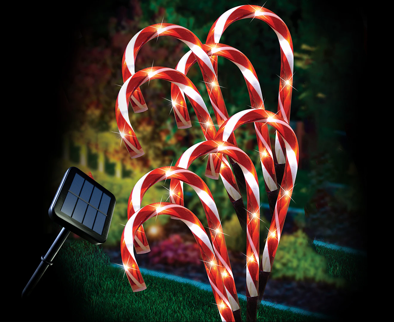 Stockholm Christmas Lights 8pcs Solar LED Candy Canes Outdoor Garden Path Decoration 32CM  Outdoor Garden Decoration Christmas Light