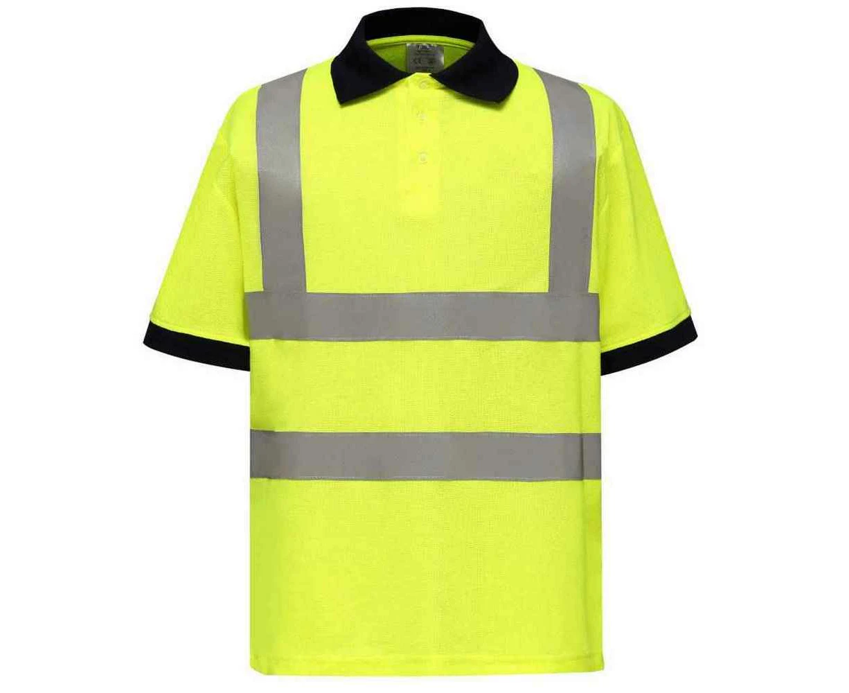 Yoko Unisex Adult Hi-Vis Short-Sleeved Polo Shirt (Yellow) - RW9408