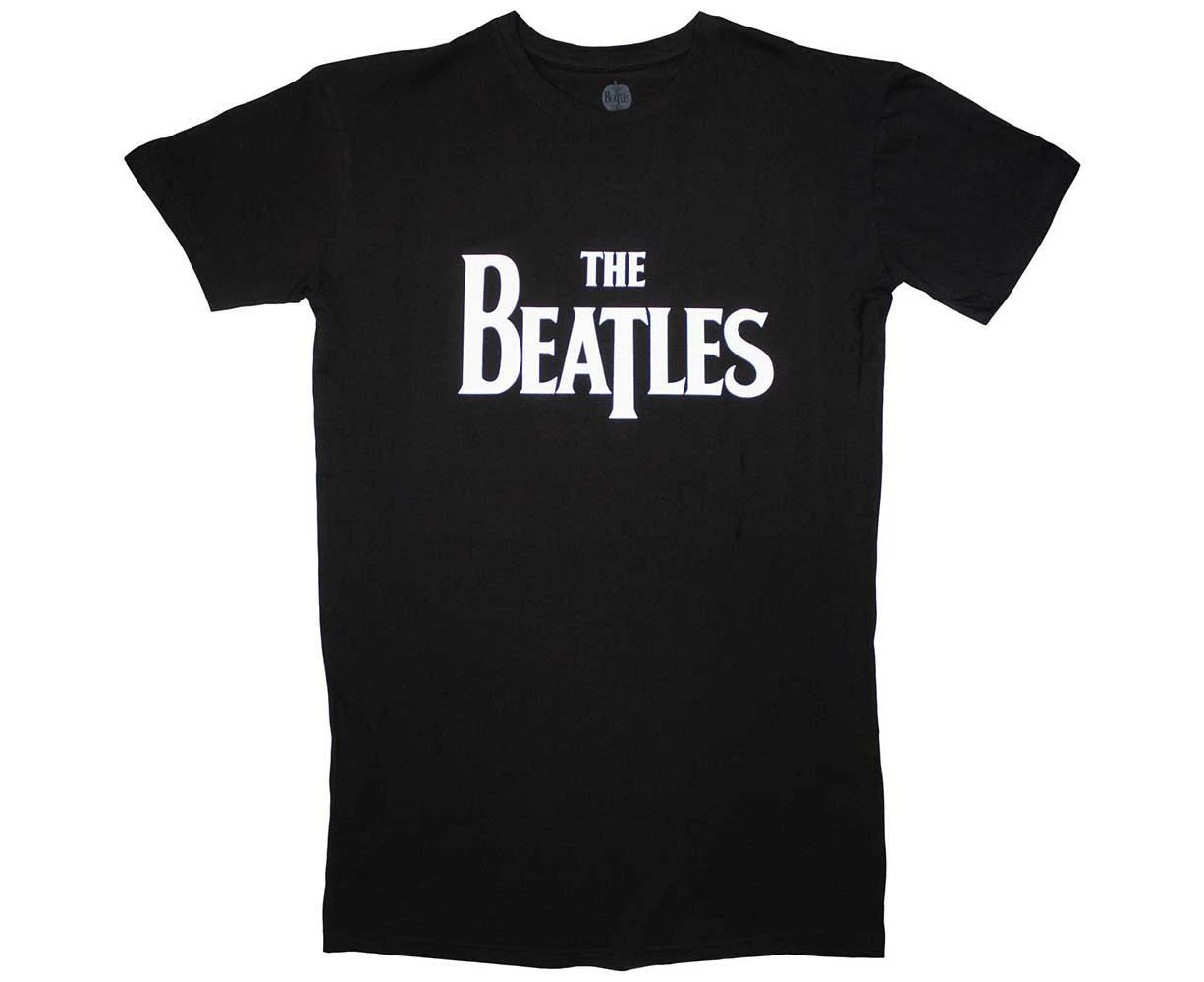 The Beatles Womens Drop T Logo T-Shirt (Black) - RO11626