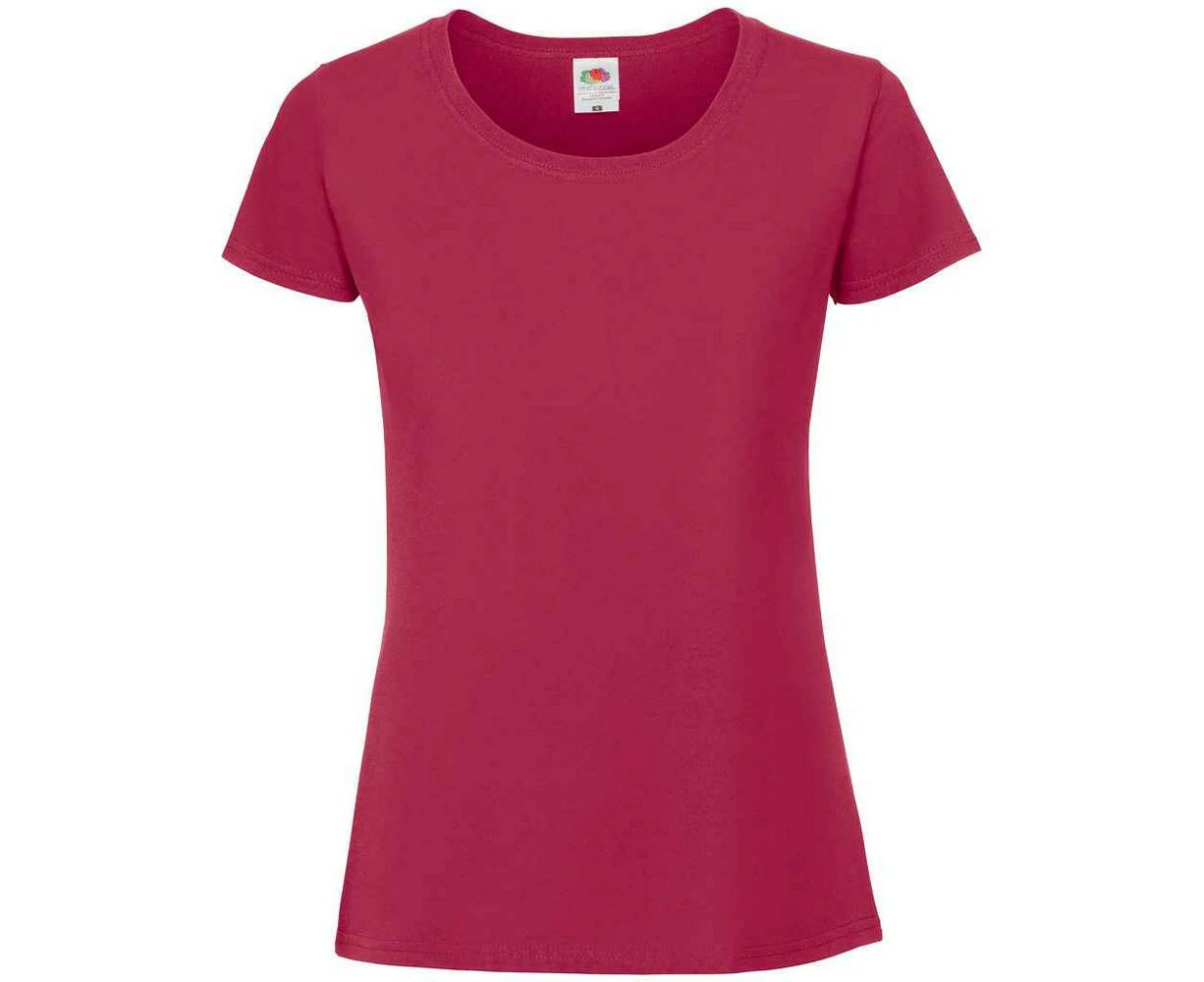 Fruit of the Loom Womens Iconic 195 Premium T-Shirt (Cranberry) - RW9339