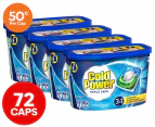 4 x 18pk Cold Power Triple Front & Top Loader Laundry Detergent Capsules