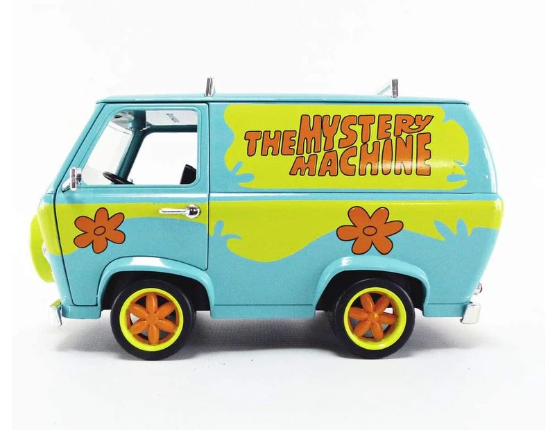 Jada Scooby-doo 1:24 Mystery Machine Die-cast Car With Shaggy & Scooby Figures - Perfect Toy For Kids 7+!