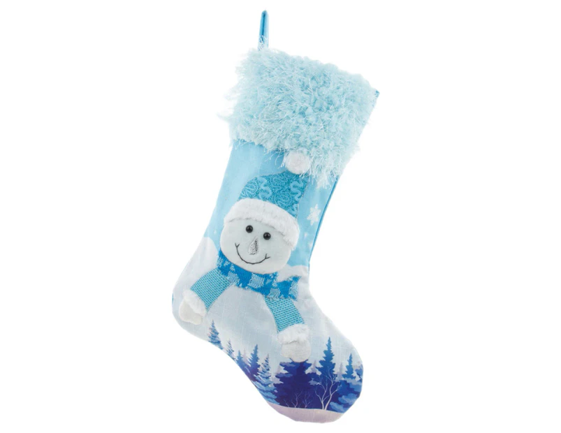 Exquisite Christmas Stockings Large Xmas Element Lighting Candy Bag Decoration - Snowman