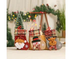 Christmas Stocking 6 Inch Classic Socks Santa Snowman Reindeer Gift Candy Bag - 1 elderly