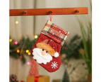 Christmas Stocking 6 Inch Classic Socks Santa Snowman Reindeer Gift Candy Bag - 1 elderly