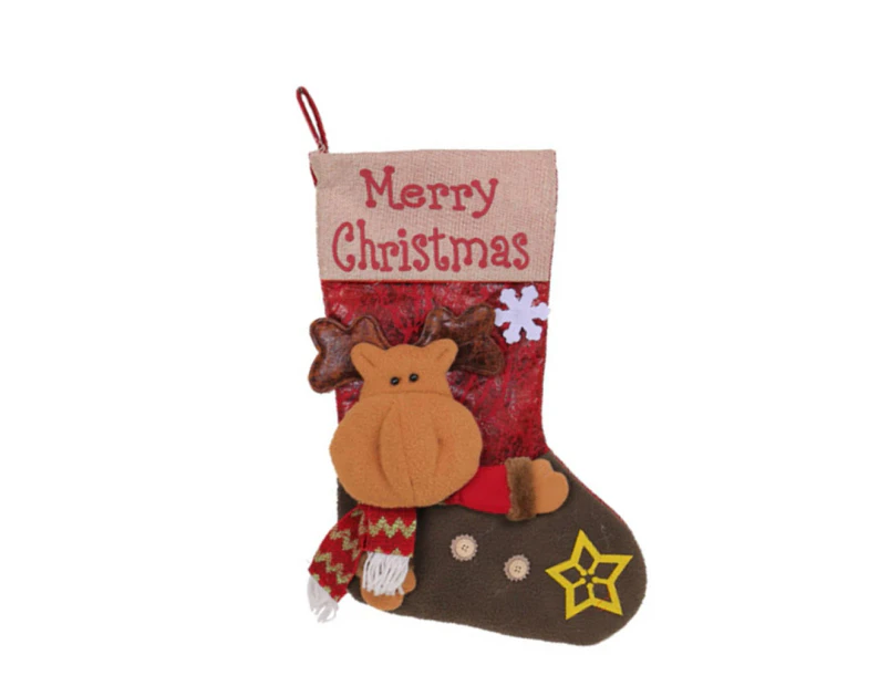 Cartoon Christmas Stocking Polyester Fibre Candy Gift Packaging Bags Supplies - Deer model