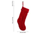 Knit Christmas Stockings Decorations Holiday Knit Hanging Stocking Goodie Bags - White