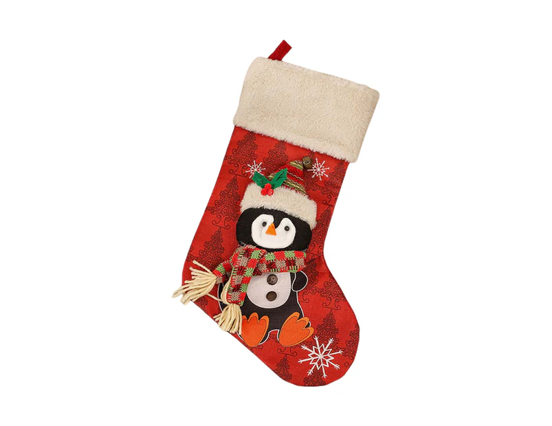 Christmas Stockings Big Xmas Stocking Decoration 18" Santa Snowman Reindeer Sock - Penguin