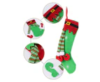 Christmas Striped Elf Legs Stocking Xmas Tree  Xmas New Year Party - Green