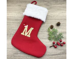 Christmas Socks Knitting Embroidered Letter Stocking Christmas Decoration Gift - L