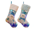 Exquisite Christmas Stockings Large Xmas Element Lighting Candy Bag Decoration - Snowman