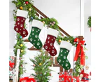 Christmas Stocking 18 Inch Xmas Stockings Embroidery Snowflake Gift Bag for Tree - Red