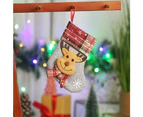 Christmas Stocking 6 Inch Classic Socks Santa Snowman Reindeer Gift Candy Bag - 1 elderly