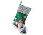 Christmas Stockings Big Xmas Stocking Decoration 18" 3D Plush Swedish Gnome Sock - Green Santa Claus