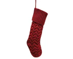 Christmas Knitted Stocking Xmas Tree Decor Stockings Pendant Crafts - Red - large