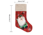 Christmas Stockings Big Xmas Stocking Decoration 18" Santa Snowman Reindeer Sock - Elk