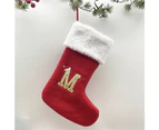 Christmas Socks Knitting Embroidered Letter Stocking Christmas Decoration Gift - L