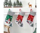 Christmas Stockings Big Xmas Stocking Decoration 18" 3D Plush Swedish Gnome Sock - Red girl