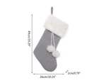 Christmas Stocking Big Xmas Stockings Decors Tree Family Holiday Knitted Socks - Grey