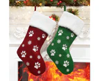 Christmas Stocking 18 Inch Xmas Stockings Embroidery Snowflake Gift Bag for Tree - Red