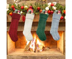 Christmas Knitted Stocking Xmas Tree Decor Stockings Pendant Crafts - Red - large