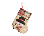 Christmas Stocking 6 Inch Classic Socks Santa Snowman Reindeer Gift Candy Bag - 1 elderly