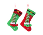 Christmas Striped Elf Legs Stocking Xmas Tree  Xmas New Year Party - Green