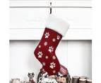 Christmas Stocking 18 Inch Xmas Stockings Embroidery Snowflake Gift Bag for Tree - Red