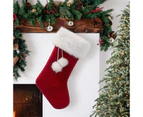 Christmas Stocking Big Xmas Stockings Decors Tree Family Holiday Knitted Socks - Grey