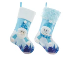 Exquisite Christmas Stockings Large Xmas Element Lighting Candy Bag Decoration - Santa Claus