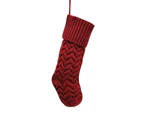 Christmas Knitted Stocking Xmas Tree Decor Stockings Pendant Crafts - Red - large