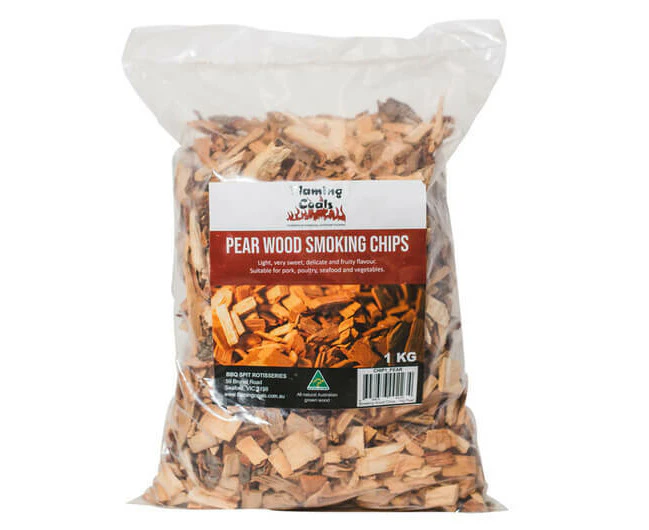 100% Australian Smoking Wood Chips - 1Kg by Flaming Coals - Pear