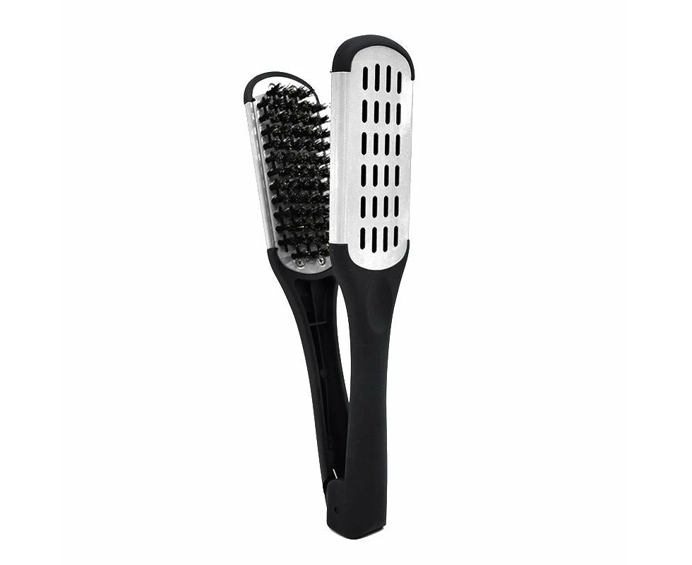 Boar Bristle Brush Black/White