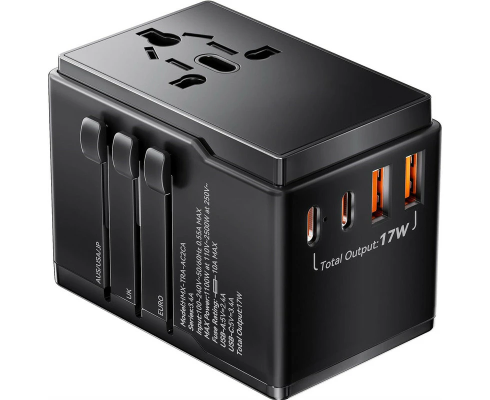 HEYMIX Universal Travel Adapter, International Power Adapter USB-C, Dual USBC Travel Adapter, All in One Travel Plug AUS to EU,UK,US,Japan,Bali