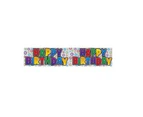 Foil Holographic Happy Birthday Banner (Multicoloured) - SG34589