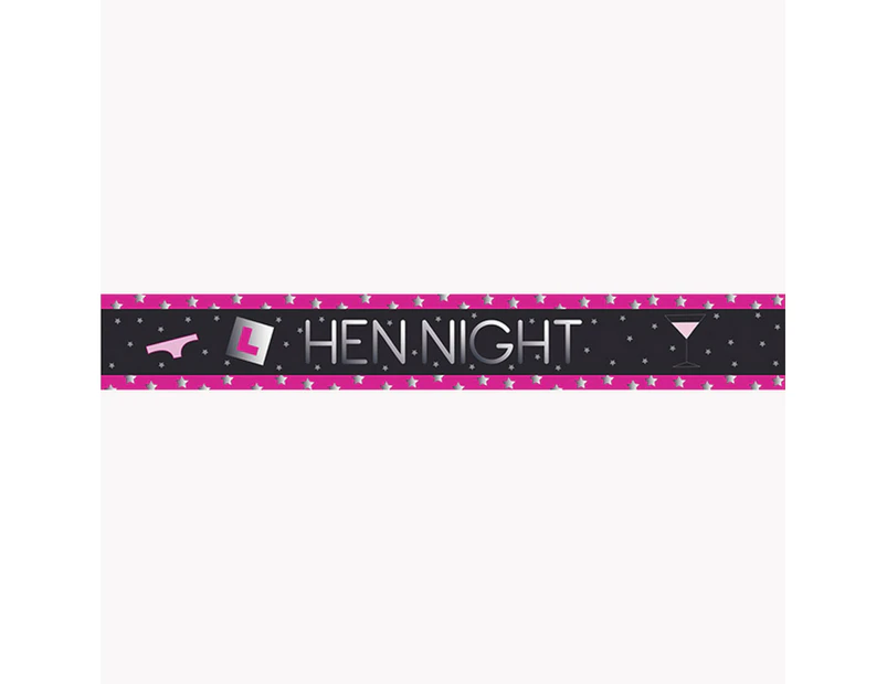 Creative Party 9 Foot Hen Night Foil Banner (Black/Pink) - SG15127