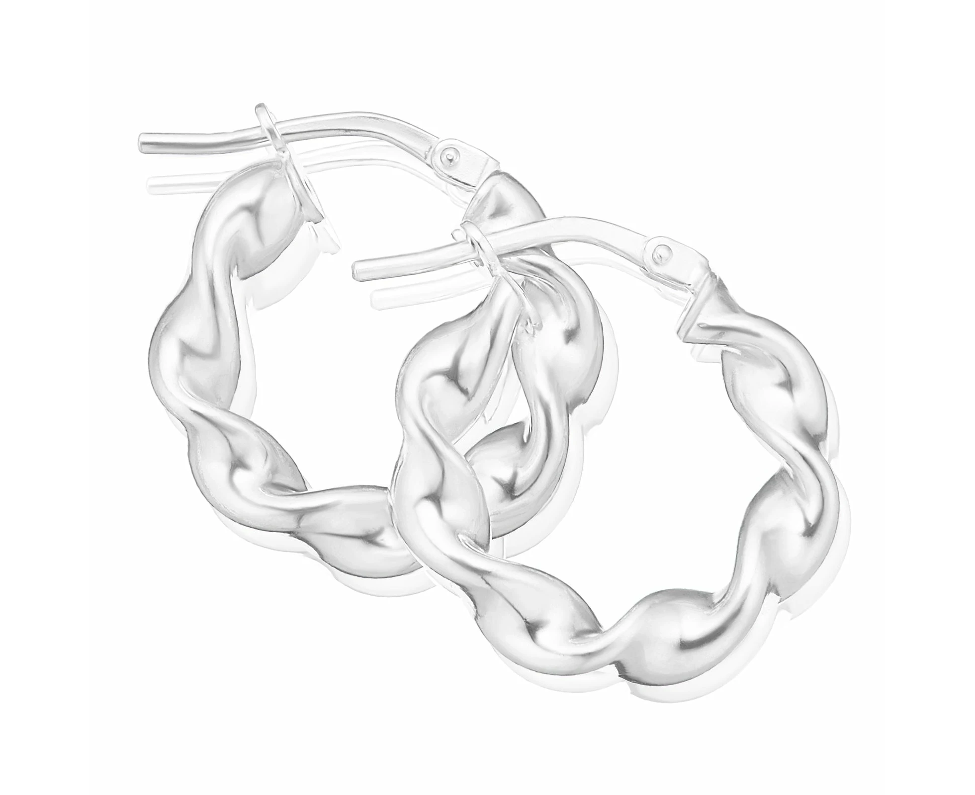 Sterling Silver  15mm Twist Hoop Earrings