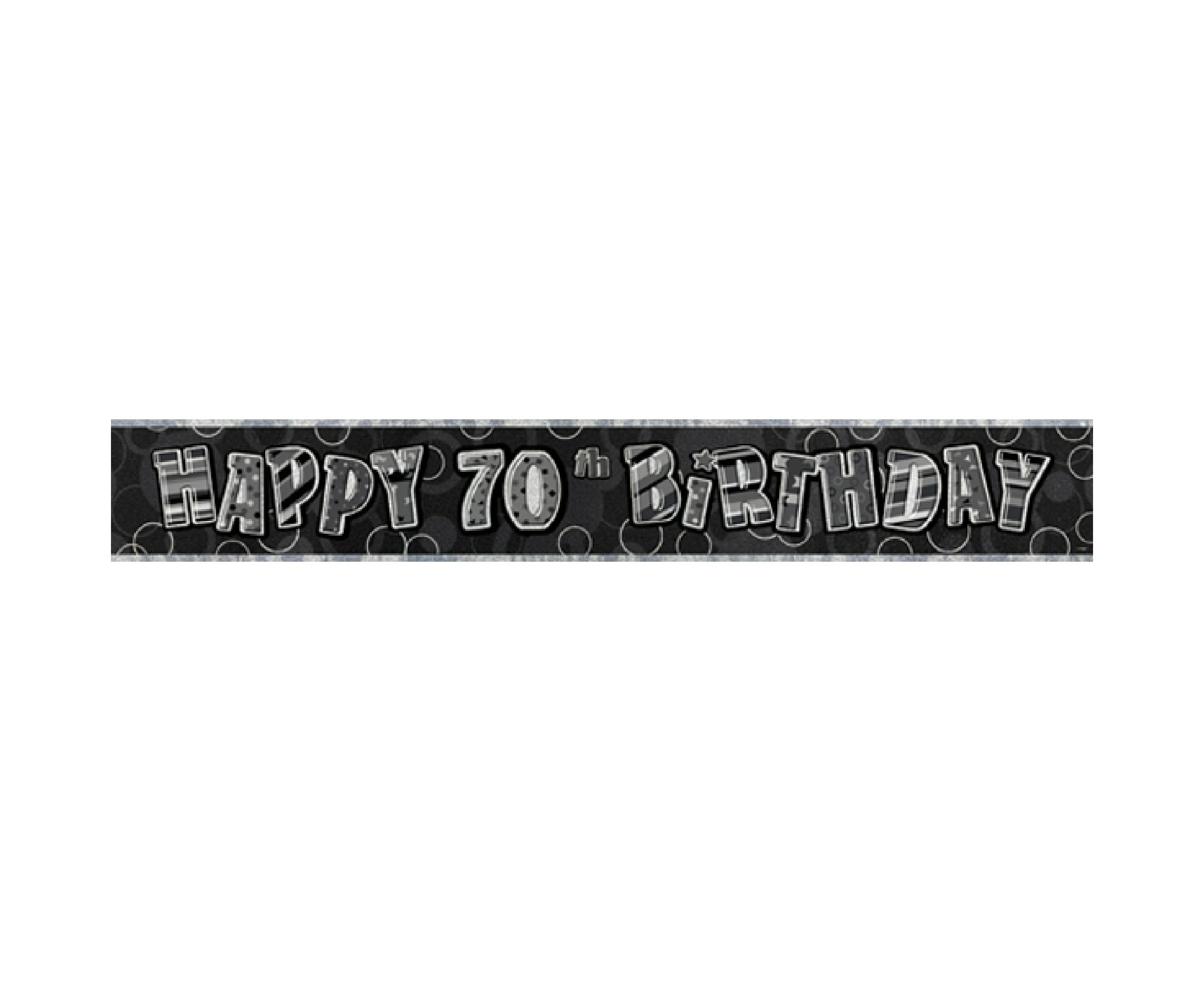 Unique Party Black-Silver Glitz 70th Birthday Foil Banner (Black/Silver) - SG13496