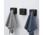 3 Pack Kitchen Towel Hooks - Self Adhesive Towel Holders for Kitchen,Wall Mounted Kids Hand Towel Hook,Ideal as Bathroom, Dish Towel Holders -Black