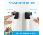 3 Pack Kitchen Towel Hooks - Self Adhesive Towel Holders for Kitchen,Wall Mounted Kids Hand Towel Hook,Ideal as Bathroom, Dish Towel Holders -Black