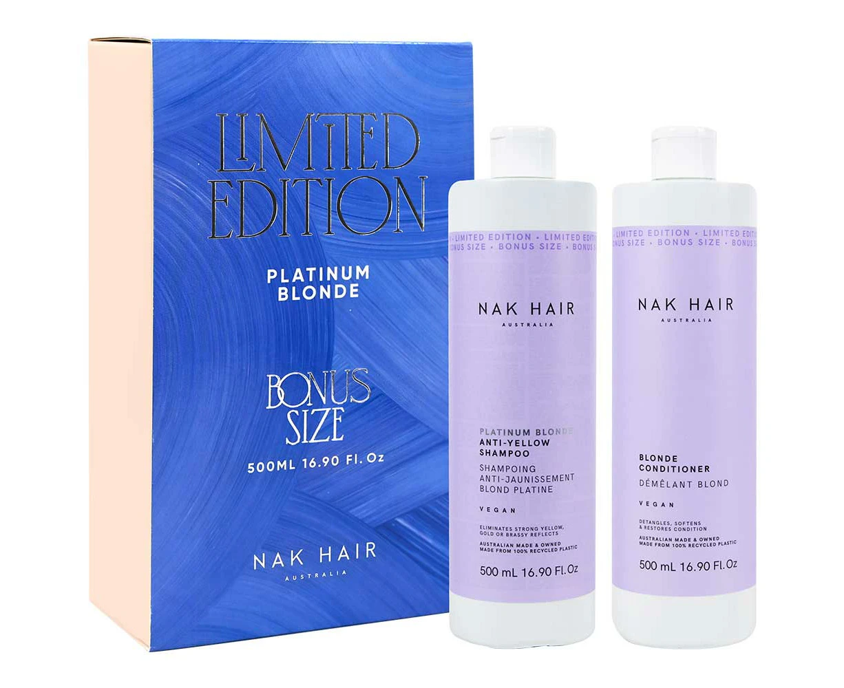 NAK Platinum Blonde Shampoo and Conditioner Duo 500ml