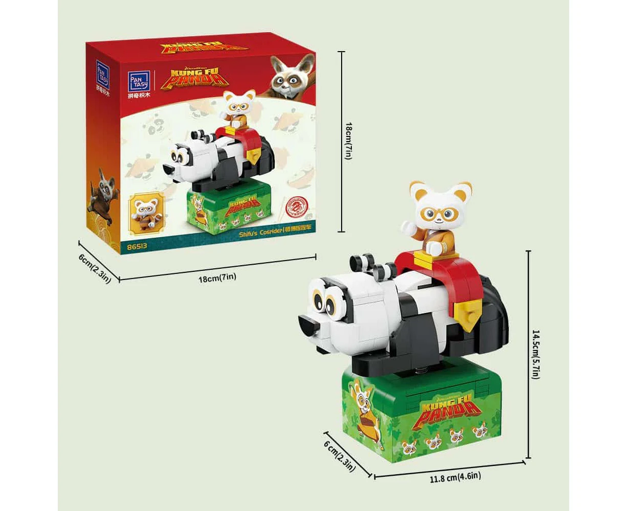 Kung Fu Panda: Shifu On Skatekart! Buildable Figure, 183 Pieces!