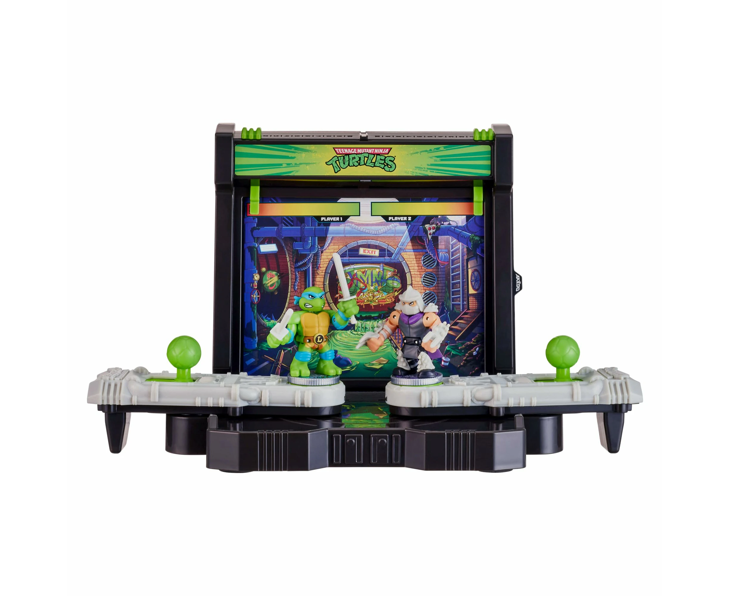 Legends Of Akedo Teenage Mutant Ninja Turtles Battle Arena With 35+ Battle Sound Effects And 2 Exclusive Battling Mini Warriors - Leonardo And Shredder.